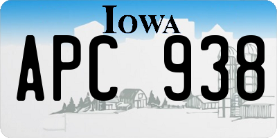 IA license plate APC938