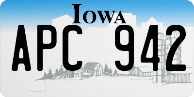 IA license plate APC942