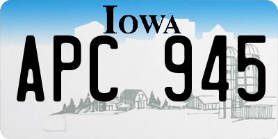 IA license plate APC945