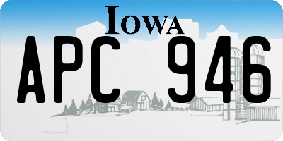 IA license plate APC946