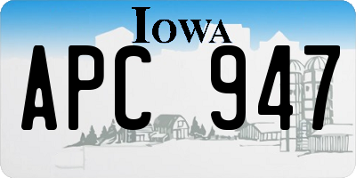 IA license plate APC947