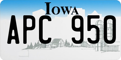 IA license plate APC950