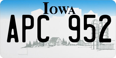 IA license plate APC952