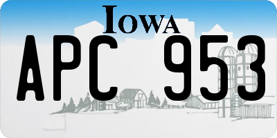 IA license plate APC953