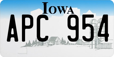 IA license plate APC954