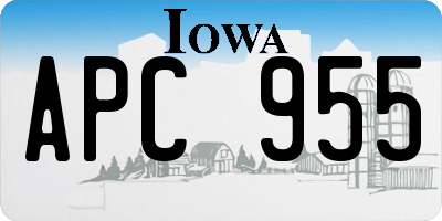 IA license plate APC955