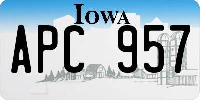 IA license plate APC957