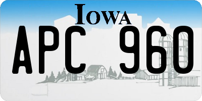 IA license plate APC960