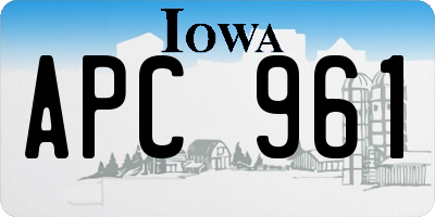 IA license plate APC961