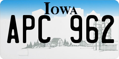 IA license plate APC962