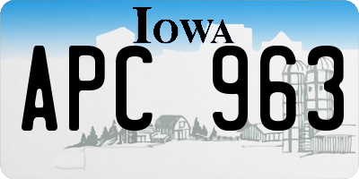 IA license plate APC963