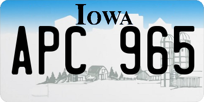 IA license plate APC965
