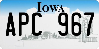 IA license plate APC967