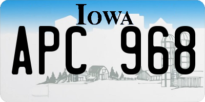 IA license plate APC968