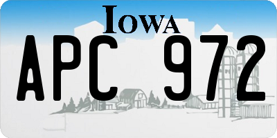 IA license plate APC972