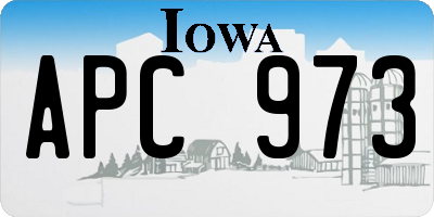 IA license plate APC973