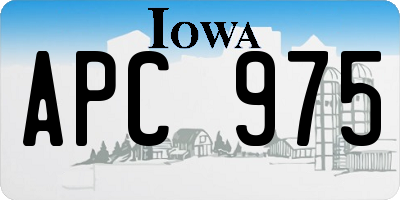 IA license plate APC975