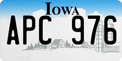 IA license plate APC976