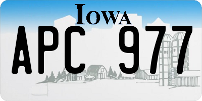 IA license plate APC977