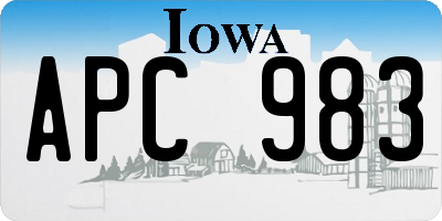 IA license plate APC983