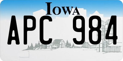 IA license plate APC984