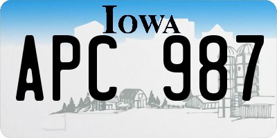IA license plate APC987