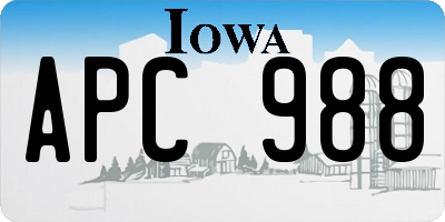 IA license plate APC988