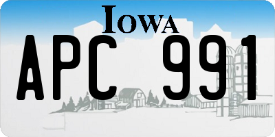 IA license plate APC991