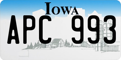 IA license plate APC993