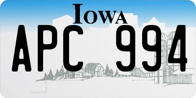 IA license plate APC994