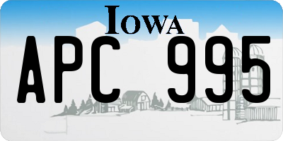 IA license plate APC995