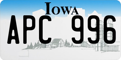 IA license plate APC996