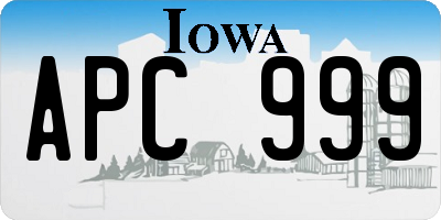 IA license plate APC999