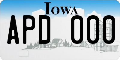 IA license plate APD000