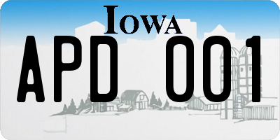 IA license plate APD001