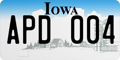 IA license plate APD004