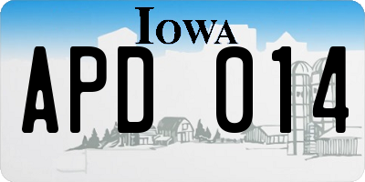 IA license plate APD014