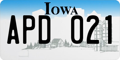 IA license plate APD021