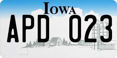 IA license plate APD023