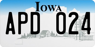 IA license plate APD024