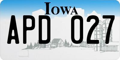 IA license plate APD027