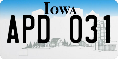 IA license plate APD031
