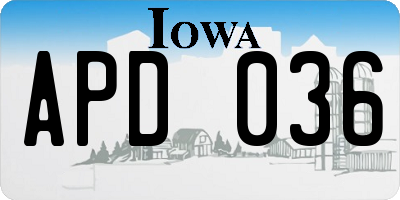 IA license plate APD036