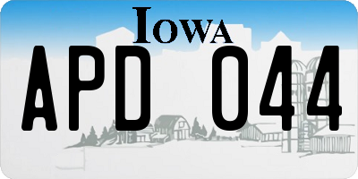 IA license plate APD044