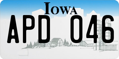 IA license plate APD046