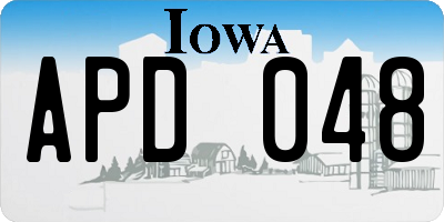 IA license plate APD048