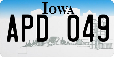 IA license plate APD049