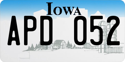 IA license plate APD052