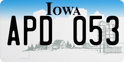IA license plate APD053