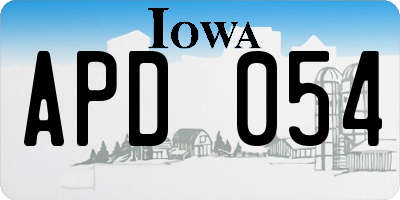 IA license plate APD054